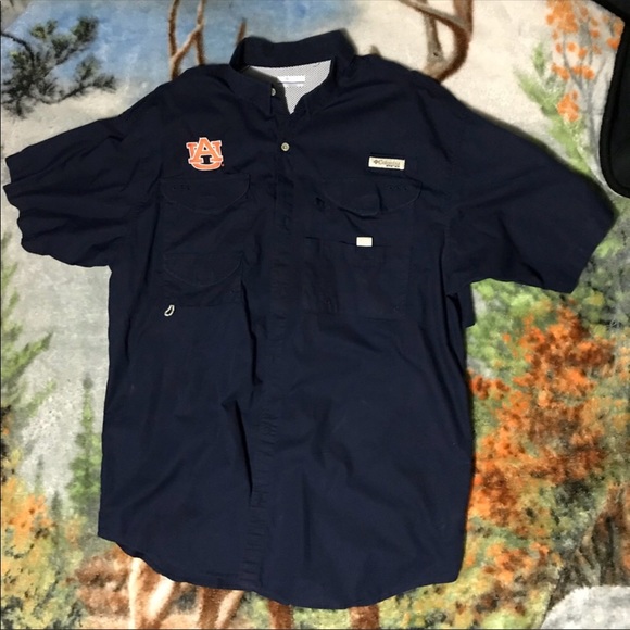 Mens Auburn Columbia Pfg Shirt 
